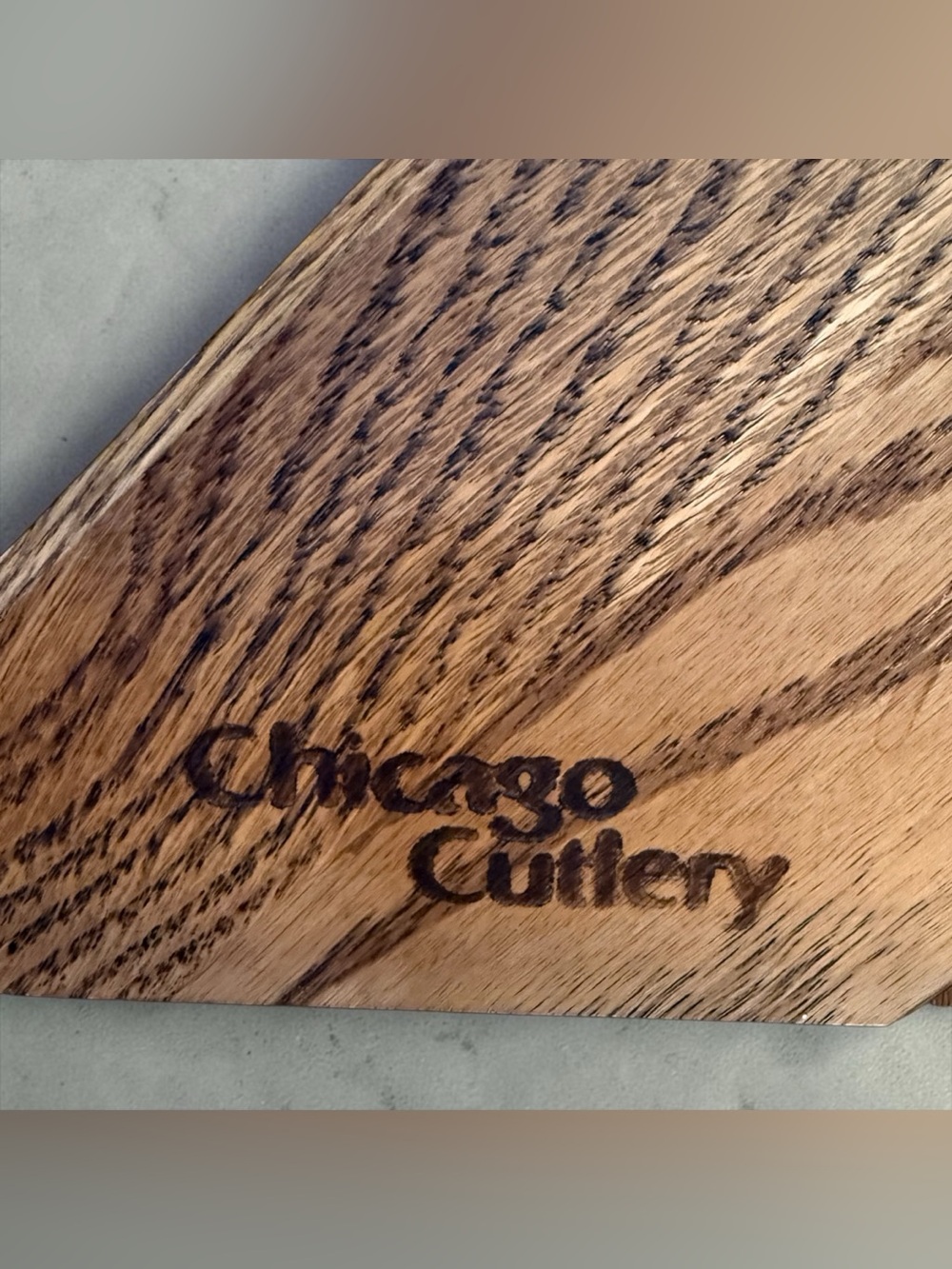 Vintage Chicago Cutlery Solid Oak Hardwood Slanted Knife Storage Block